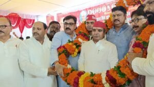 धर्मेंद्र यादव का भव्य स्वागत