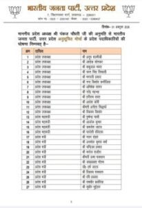 अनुसूचित मोर्चा की 43 सदस्यीय टीम घोषित